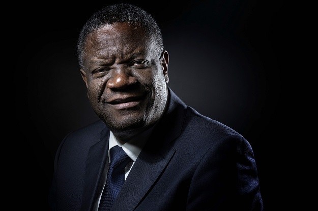 Congolese gynecologist Denis Mukwege poses during a photo session in Paris, October 24, 2016. PHOTO:AFP