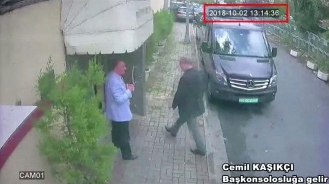A still image taken from CCTV video and obtained by TRT World claims to show Saudi journalist Jamal Khashoggi as he arrives at Saudi Arabia's consulate in Istanbul, Turkey Oct. 2, 2018. Reuters TV/via REUTERS