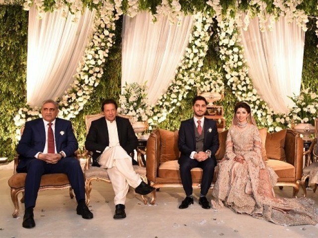 Image result for PM Imran, President Alvi attend valima reception of Gen Qamar's son