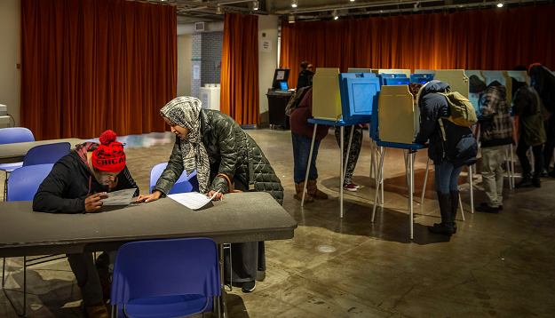 Voters cast ballots at a polling station in Minneapolis. PHOTO: AFP