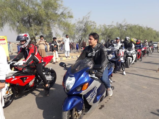 Motorcyclists at the race. PHOTO: Ahtasham Bashir