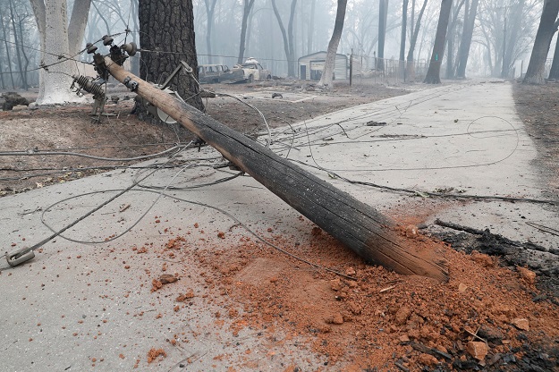 Damage from the Camp Fire is seen in Paradise PHOTO: AFP