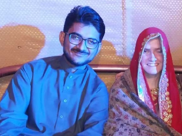 Pakistani blind cricketer Mujeeb-ur-Rehman (left) with American wife Brittney Montgomery (right). PHOTO: EXPRESS