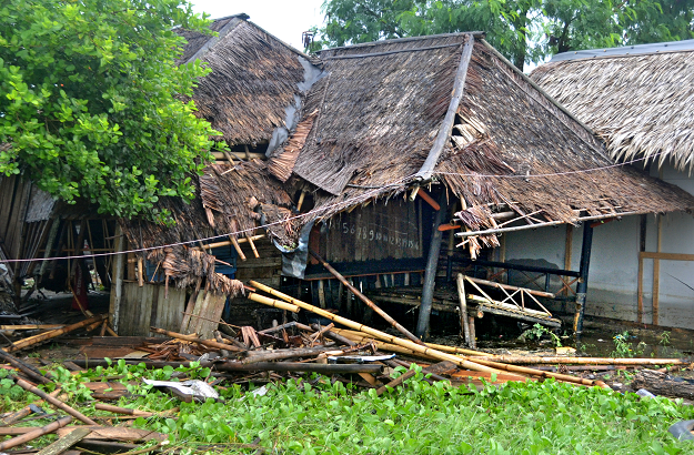  A house and a small shop is seen after hit by tsunami at Tanjung Lesung district in Pandeglang. PHOTO: REUTERS