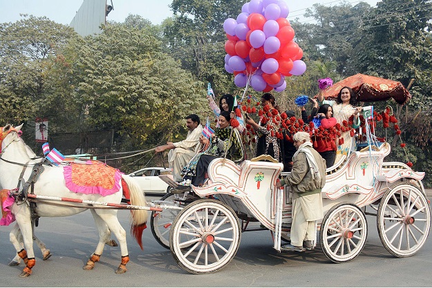 Transgender community carry out a rally on horse buggies to celebrate the passage of transgender bill of rights. PHOTO: ONLINE