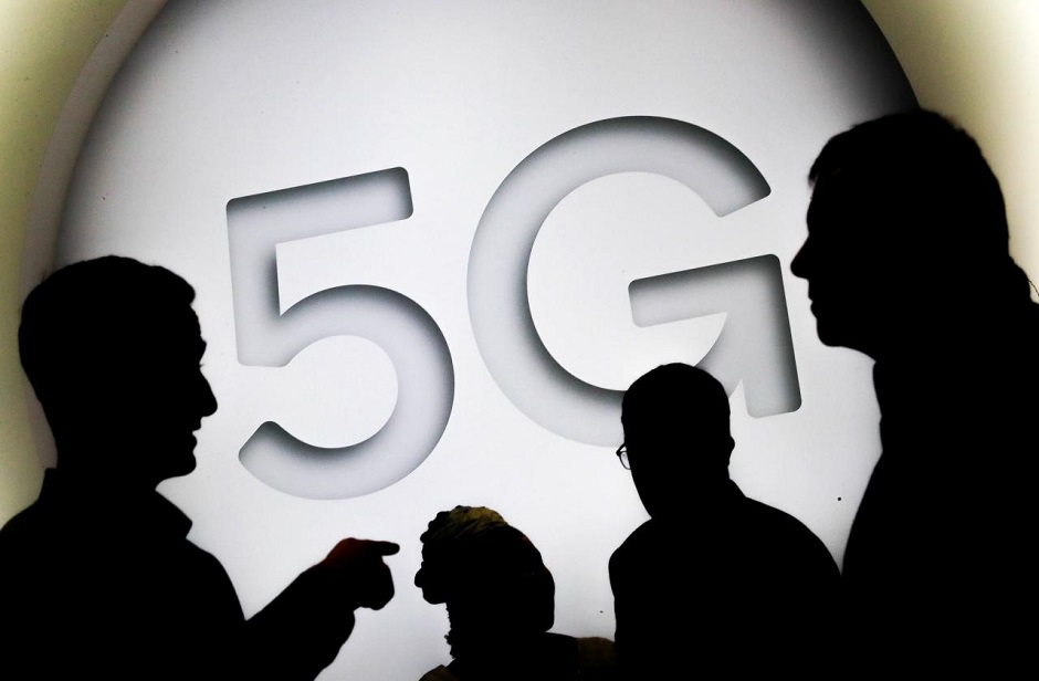 A 5G sign is seen at the Mobile World Congress in Barcelona, Spain February 28, 2018. REUTERS/Yves Herman
