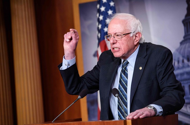 Senator Bernie Sanders, I-VT, speaks after the Senate voted to withdraw support for Saudi Arabia's war in Yemen, in the Senate TV studio at the US Capitol in Washington, DC on December 13, 2018. - The US Senate sent a fresh warning to President Donald Trump and Saudi Arabia Thursday by approving a resolution to end US military support for Riyadh's war in Yemen. The largely symbolic resolution cannot be debated in the House of Representatives before January, and would likely be vetoed in any case by Trump, who has repeatedly signaled his backing for the Saudi government PHOTO: AFP