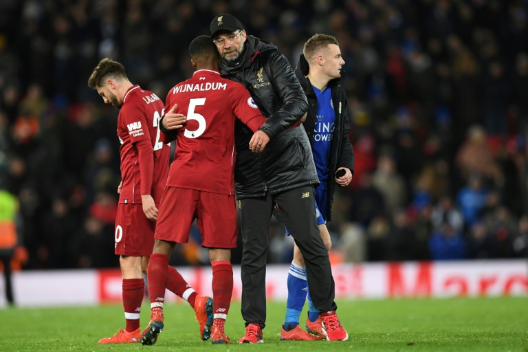 with the destiny of the title race in liverpool 039 s hands after manchester city 039 s shock loss at newcastle 24 hours earlier there was a mounting feeling of celebration around anfield when sadio mane opened the scoring in the third minute against leicester photo afp