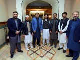 Irfanullah and other polio workers at PM House. PHOTO: EXPRESS