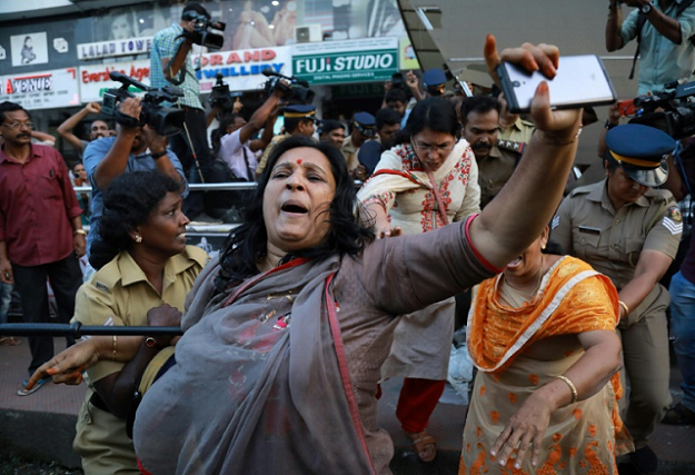 Thousands of Hindu devotees, many of them female, had previously succeeded in preventing women from accessing the site in recent weeks. PHOTO: AFP