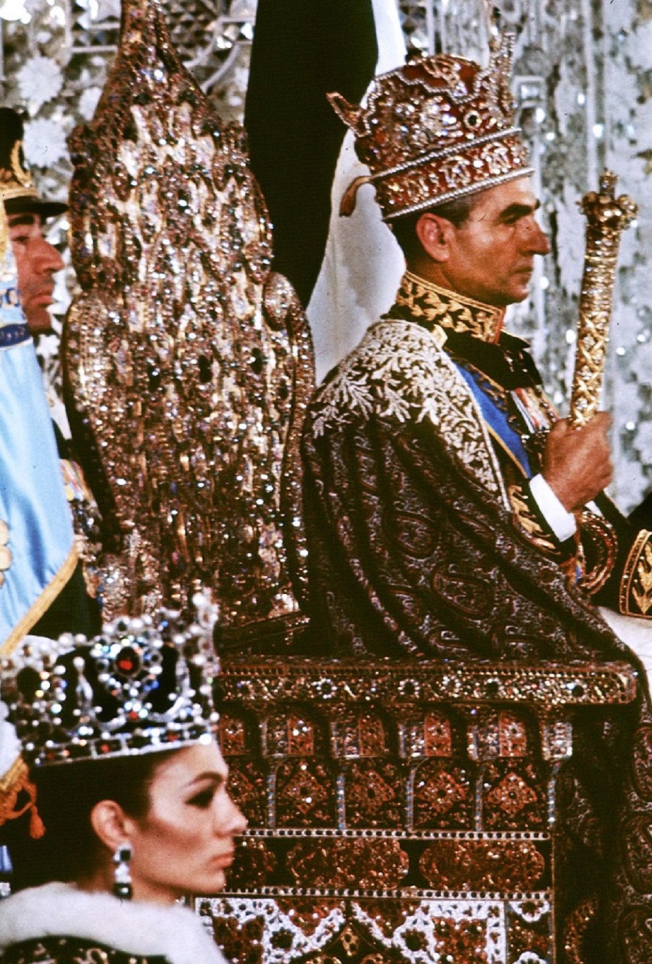 Coronation in Tehran of the Shah of Iran, Mohammed Reza Pahlavi. Photo; AFP