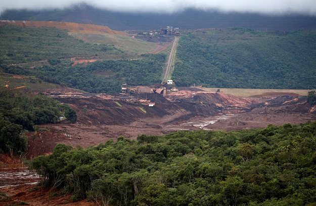  A view of a tailings dam owned by Brazilian miner Vale SA that burst, in Brumadinho, Brazil January 26, 2019. PHOTO:  REUTERS 