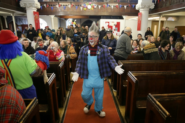 Clowns had a chance to perform before the annual Grimaldi Memorial Service in honour of Joseph Grimaldi, a 19th-century English stage performer dubbed the 