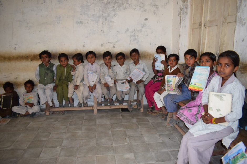 Sothar's pupils sit at one of his classrooms. PHOTO: EXPRESS