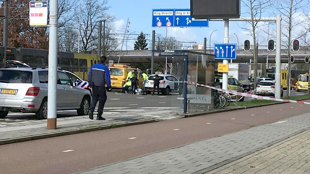 The site of a shooting is pictured in Utrecht, Netherlands, March 18, 2019 in this still image taken from social media video. PHOTO: REUTERS