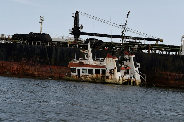 The wrecks are a perfect hiding place for traffickers. PHOTO: AFP