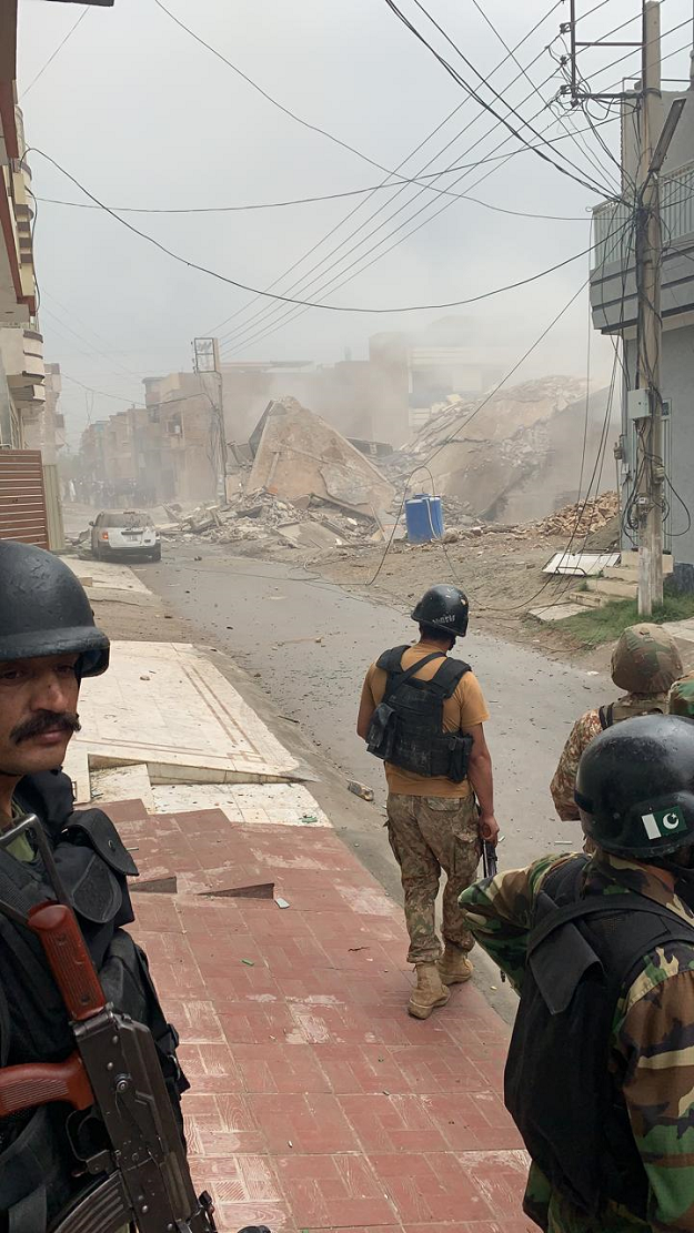 House demolished after end of security operation. Photo: EXPRESS