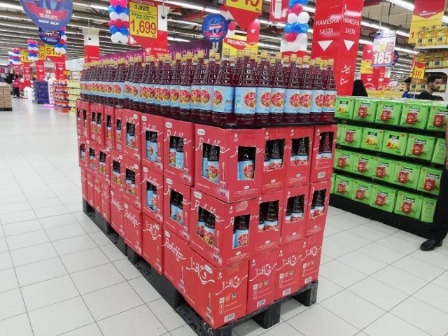 Rooh Afza being sold at a super market.