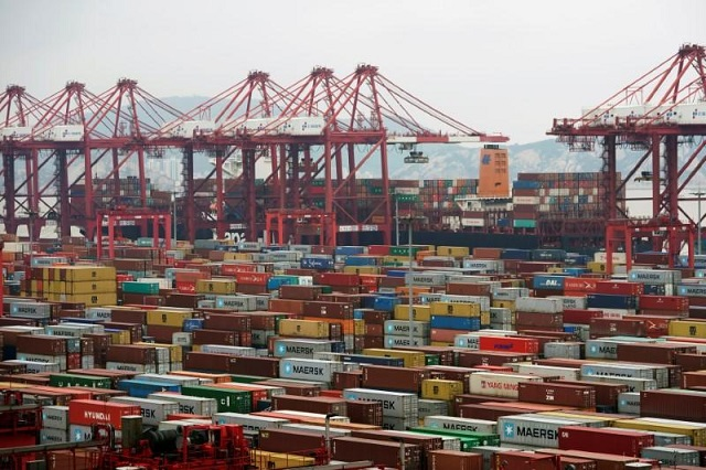 containers are seen at the yangshan deep water port in shanghai china april 24 2018 photo reuters