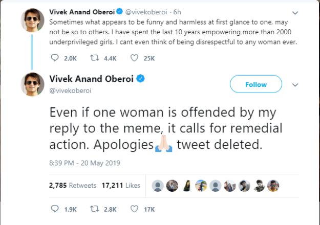 Vivek Oberoi deletes Tweet against ex Aishwarya Rai Bachchan after ...