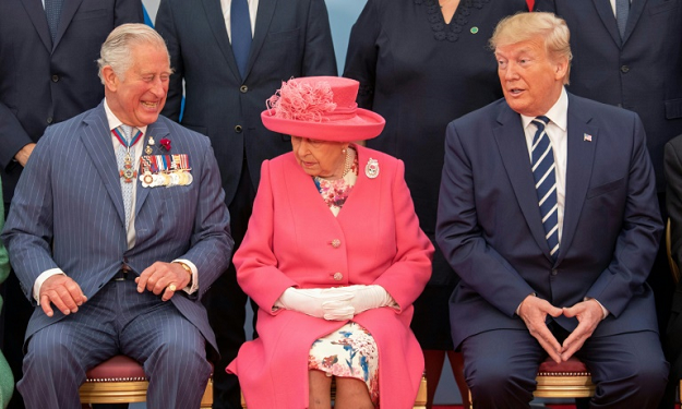 Britain's Prince Charles, Queen Elizabeth II and Donald Trump were joined by other world leaders to mark the D-Day anniversary. PHOTO: AFP