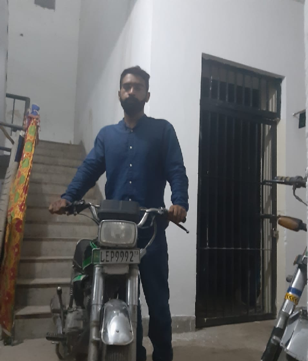 Arsalan Manzoor on his bike. 