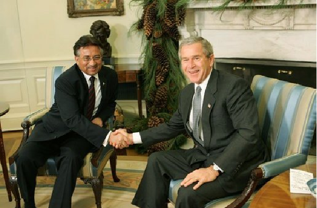 Musharraf with Bush.