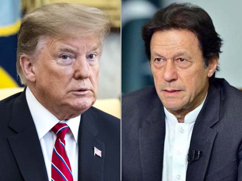 A collage of Prime Minister Imran Khan and US President Donald Trump. PHOTO: FILE