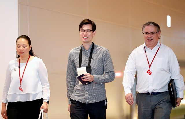 alek sigley 29 who was detained in north korea arrives at haneda international airport photo reuters