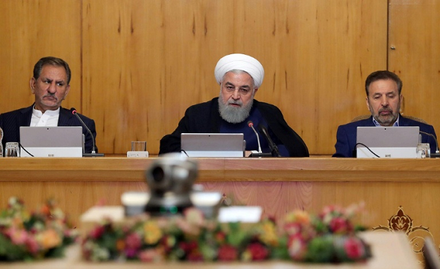 iran 039 s president hassan rouhani c has called on european powers to do more to help his country counter the effects of biting us sanctions photo afp