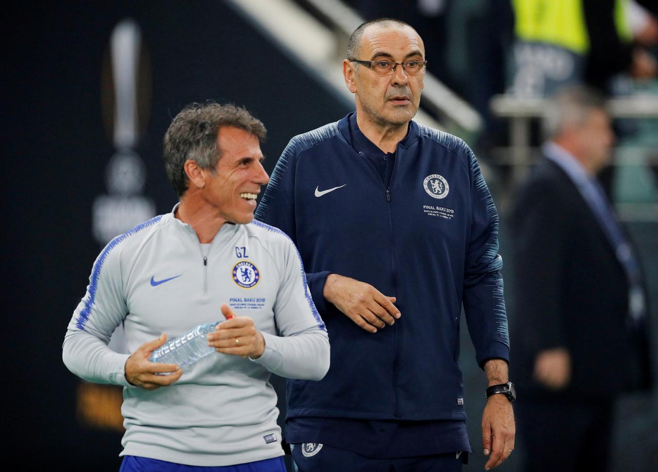 sarri departed for juventus after one season at stamford bridge in which he guided chelsea to the europa league title and third place in the premier league photo afp