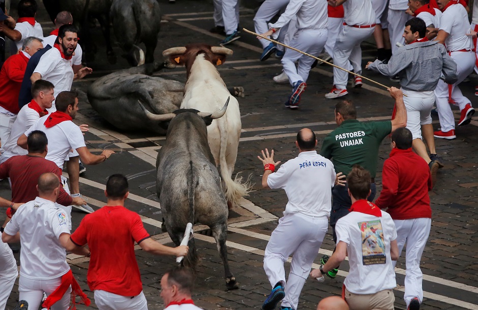 in pictures spain s famous bull run festival