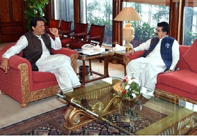 pm imran assures senate chairman of all out support amid no trust move