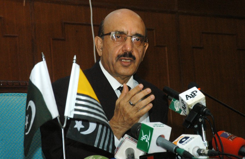 ajk president sardar masood khan lauds pakistan red crescent society 039 s work in the region photo express file