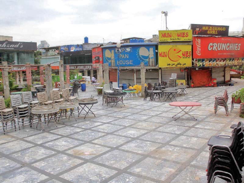 a food court lies vacant during strike in islamabad photo nna