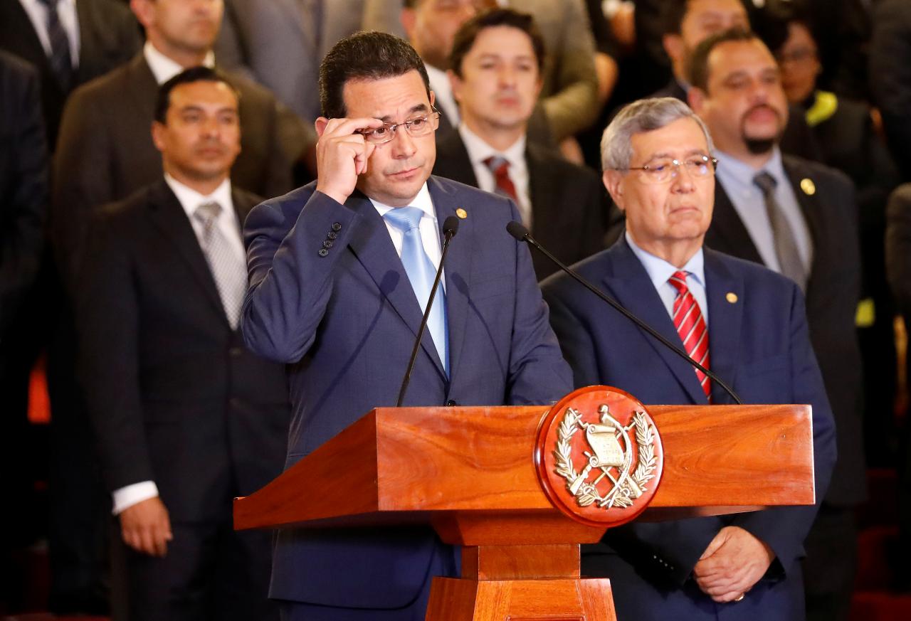 guatemalan president jimmy morales holds a news conference in guatemala city guatemala photo reuters