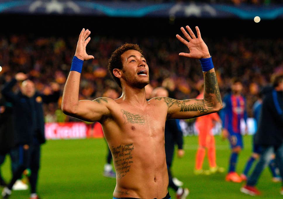 neymar scored in the 88th and 91st minutes of the famous match before setting up sergi roberto for a winner five minutes into stoppage time photo afp