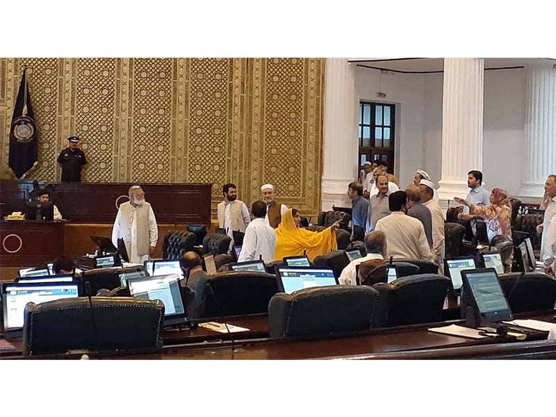 lawmakers argue amongst themselves during thursday s session photo express