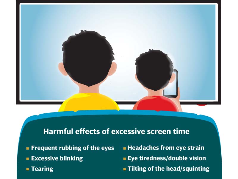 weak eyesight too much screen time may harm your child s eyes