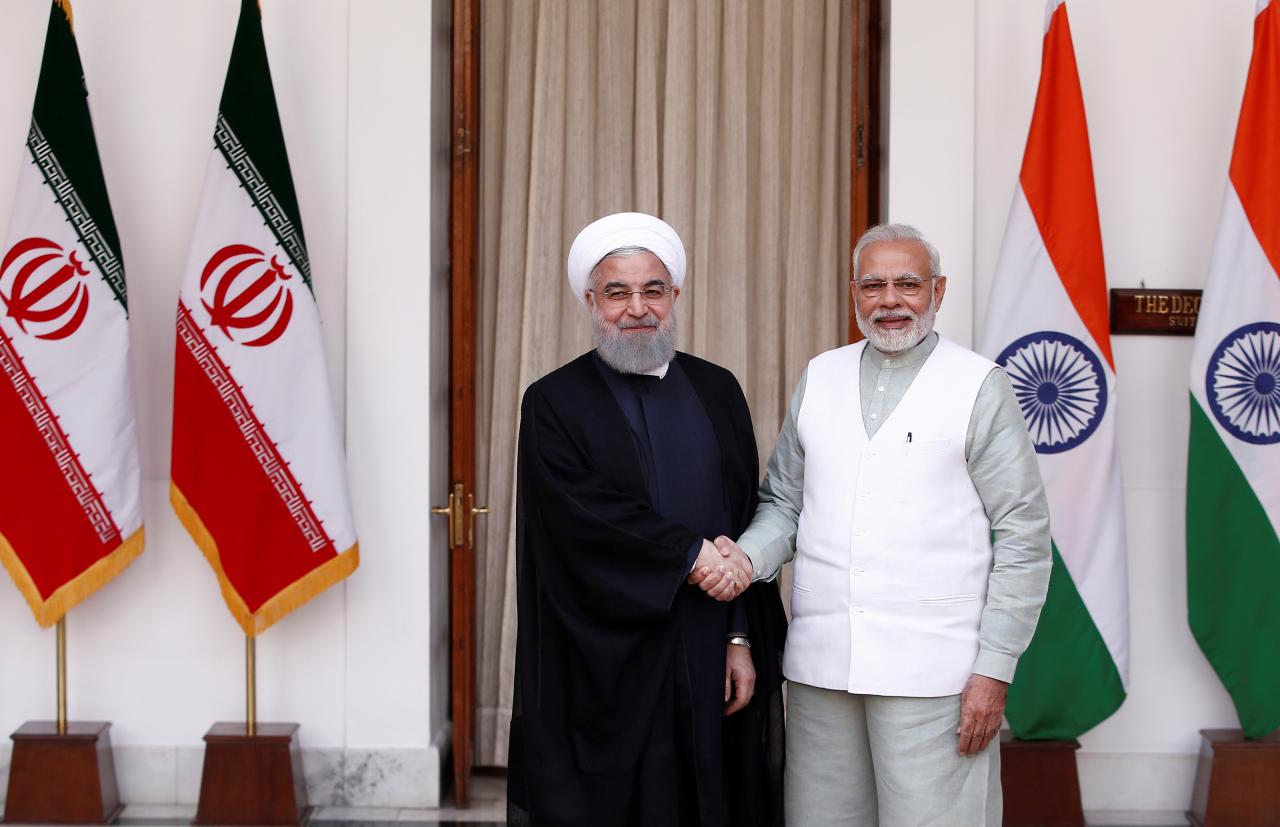 iranian president hassan rouhani shakes hands with india 039 s prime minister narendra modi r ahead of their meeting photo reuters file