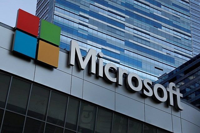 the microsoft sign is shown on top of the microsoft theatre in los angeles california us october 19 2018 photo reuters