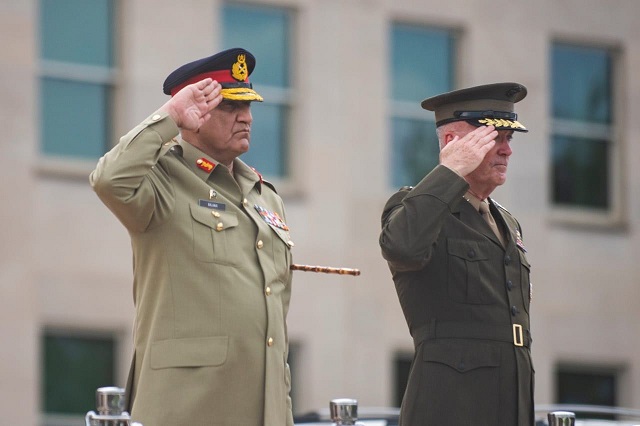 coas bajwa with chairman joint chief of staff general joseph dunford during pentagon visit in july 2019 photo express
