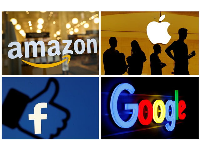 the logos of amazon apple facebook and google are seen in a combination photo from reuters files photo reuters