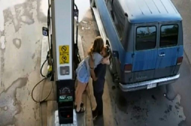 a video grab from cctv footage taken on july 13 2019 released by the royal canadian mounted police rcmp on july 23 2019 shows murder victims lucas fowler 23 and chynna deese 24 at a gas station in fort nelson british columbia canada photo afp