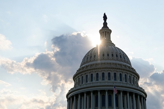 the dome of the us capitol building is seen as the sun sets on capitol hill in washington us photo reuters