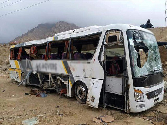 accident occurred after the over speeding bus overturned and fell in a ditch in gujjar area photo express