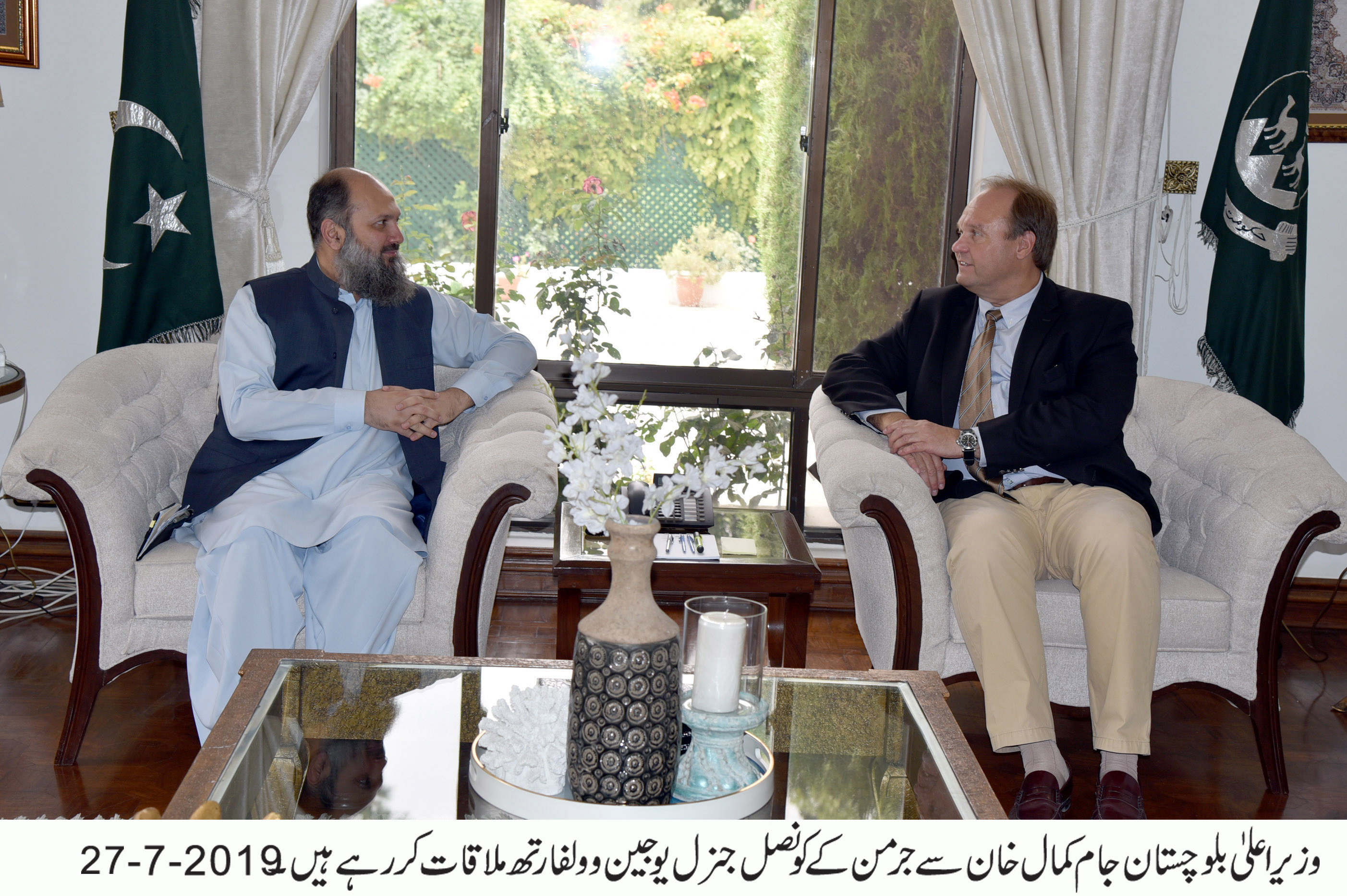 cm kamal exchanges views with german consul general eugen wollfarth during a meeting in quetta photo nni