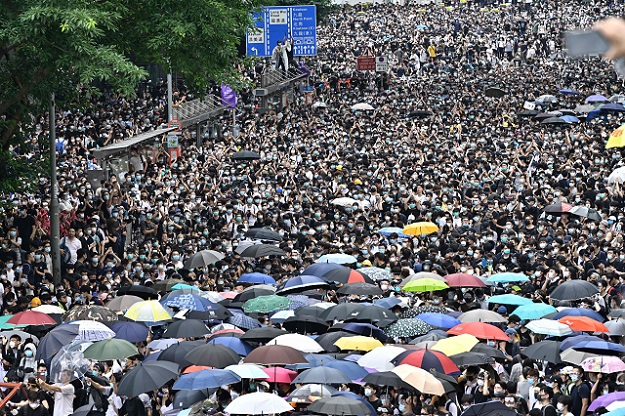 large crowds of protesters gathered in central hong kong earlier this week in a show of strength against the government over a divisive plan to allow extraditions to china photo afp