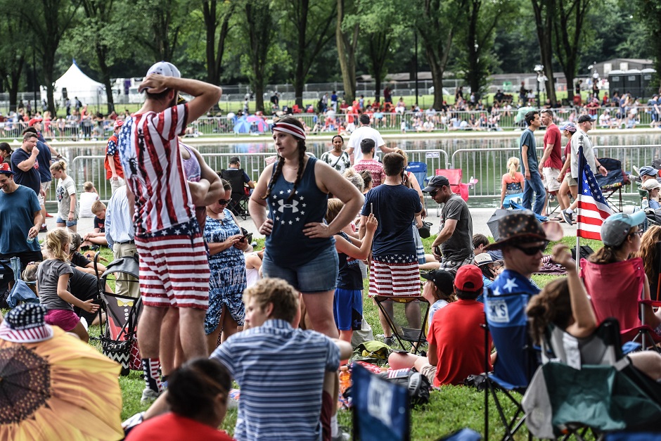 People gather on National Mall. :AFP