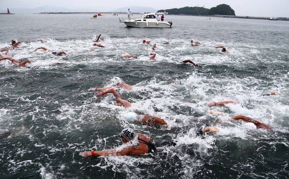 Swimming - 18th FINA World Swimming Championships - Men's 5km Open Water Final - Yeosu EXPO Ocean Park, Yeosu, South Korea : REUTERS